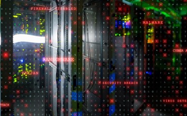 Poster - Composite image of virus background