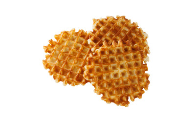 Wall Mural - Waffles isolated on white background. Breakfast, dessert.