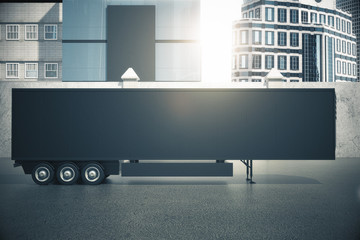 Poster - Black semi-trailer side