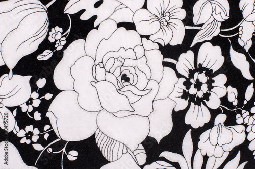 Graphic Fl Pattern On Fabric Black And White Flowers Print As Graphic Fl Pattern On Fabric Black And White Flowers Print As Background