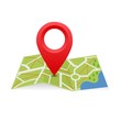 Vector map icon with Pin Pointer. Flat style