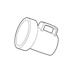 Poster - Lantern icon in outline style isolated on white background. Illumination symbol