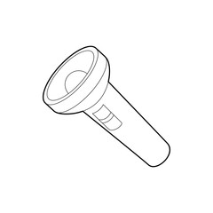 Poster - Hand lantern icon in outline style isolated on white background. Illumination symbol