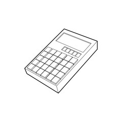Poster - Calculator icon in outline style isolated on white background. Calculations symbol