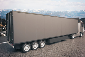 Poster - Black truck trailer side