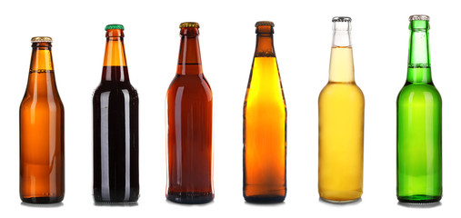 Canvas Print - Bottles of different beer isolated on white