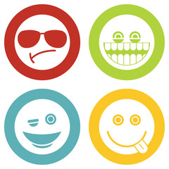 Poster - emoji, emoticons white icons