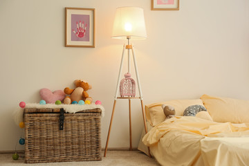 Poster - Bed in children room interior