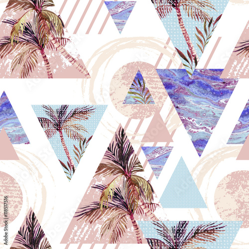 letni-geometryczny-wzor-z-widokiem-na-morze-i-palmy