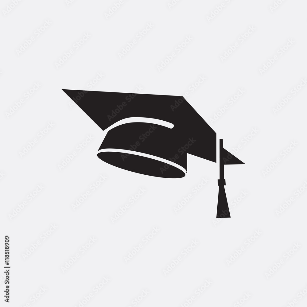 Graduation cap icon illustration - obrazy, fototapety, plakaty 