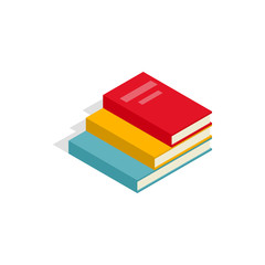 Poster - Stack of books icon in isometric 3d style on a white background
