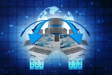 Poster - Computer Network,3d rendering