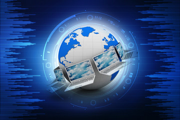 Poster - Computer Network,3d rendering