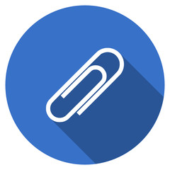 Poster - Flat design blue web paperclip vector icon