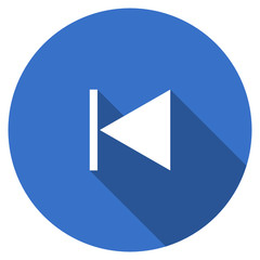 Poster - Flat design blue round web previous vector icon