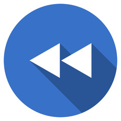 Poster - Flat design blue round web backward vector icon