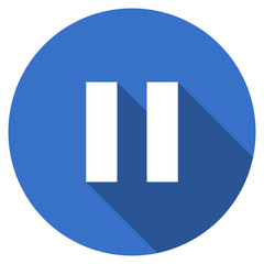 Poster - Flat design blue round web pause vector icon