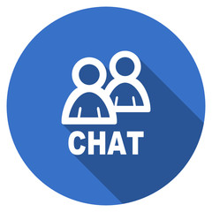 Poster - Flat design blue round web chat vector icon