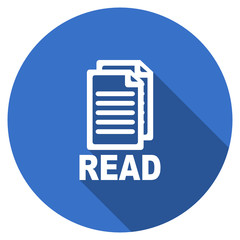 Poster - Flat design blue round web read vector icon