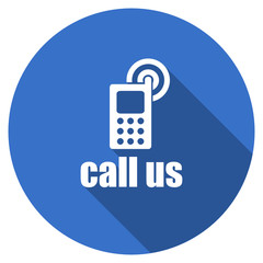 Poster - Flat design blue round web phone vector icon