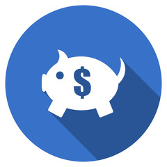 Poster - Flat design blue round web vector icon