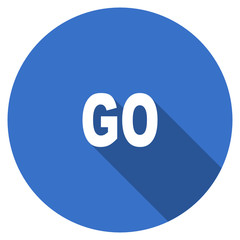 Aufkleber - Flat design blue round web go vector icon