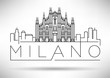 Minimal Vector Milano City Linear Skyline with Typographic Desig