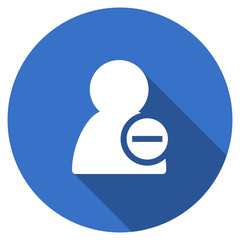 Poster - Flat design blue round web remove contact vector icon