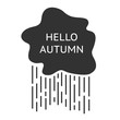 Hello autumn icon, vector Weather black icon, autumn rain icon on the white background