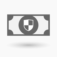 Wall Mural - Isolated bank note icon with a shield