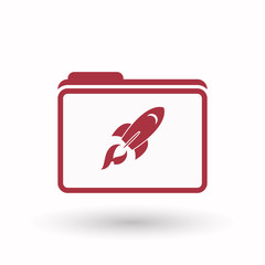 Canvas Print - Isolated  line art  folder icon with a rocket