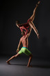 © Wisky - Duet of acrobats perform trick in studio
