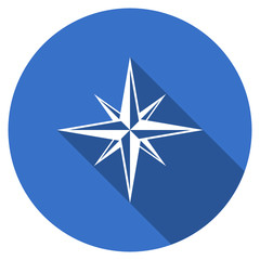 Poster - Flat design blue round web compass vector icon