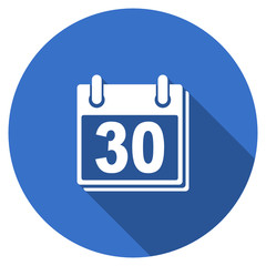 Poster - Flat design blue round web calendar vector icon