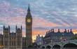 Big Ben and the Parliament in colorful clouds.