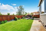 Beautiful landscape design for backyard garden and patio area