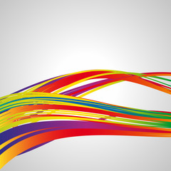 Poster - Waves lines. Multicolor abstract bright background.