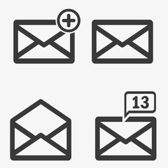 Aufkleber - communication of phone and email icon set, vector eps10.
