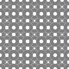 Aufkleber - seamless pattern of black rings on a white background.