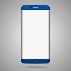 Aufkleber - Smart phone with edge display design. Dark blue color with blank white display.
