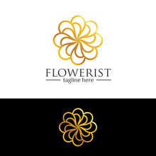 Gold Luxury Flower Logo Concept Template V.9