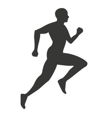 Poster - silhouette athlete running isolated icon