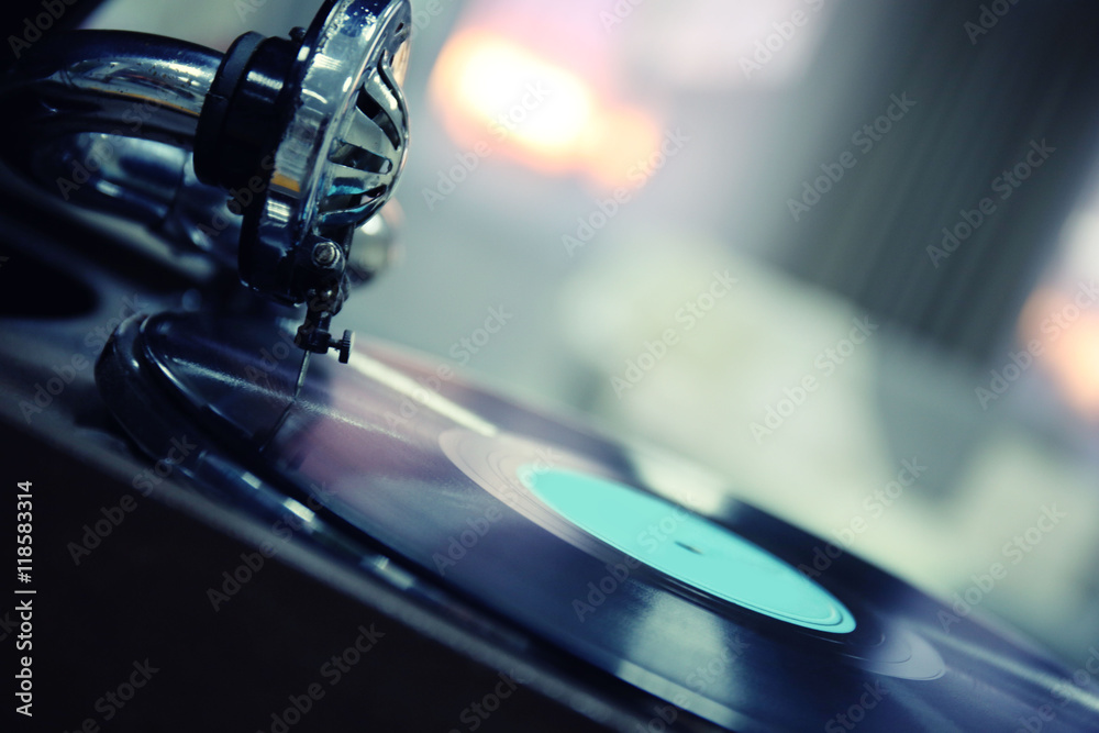 Old gramophone closeup