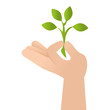 © Gstudio - hand plant leaves ecology green nature eco bio vector illustration