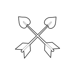 Poster - Cross arrows icon in outline style isolated on white background