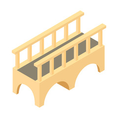 Poster - Bridge for transit icon in cartoon style isolated on white background. Architecture symbol