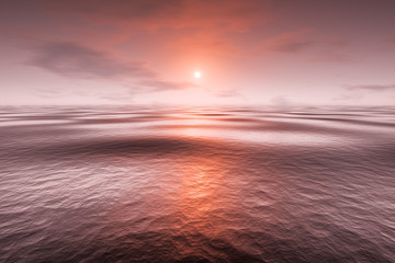 Wall Mural - a red sunset over the sea