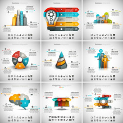 Sticker - 9 in 1  Infographics Bundle