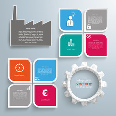 Wall Mural - business concept with 8 options industry infographic