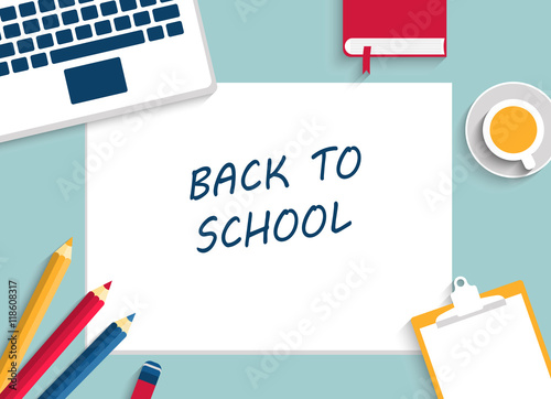 Back To School Background Horizontal Vector Illustration